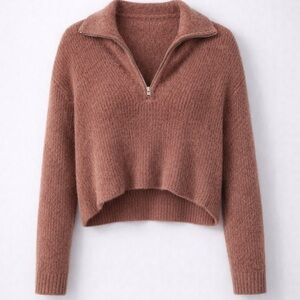 Abercrombie & Fitch V-Neck Sweater in Warm Brown